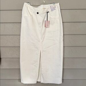 White Denim Midi/Maxi Skirt